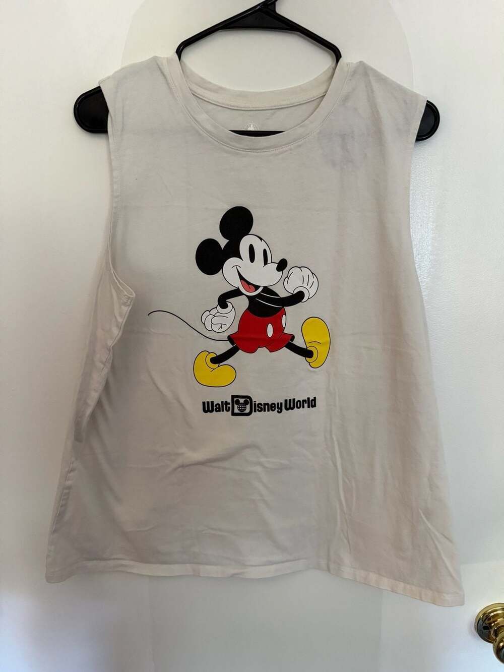 NEW Walt Disney World Shirt Adult Tank Top XL Beige Mickey Mouse Parks